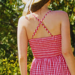 Giselle All - Over Check Print Smocked Maxi Dress - MTT Collective