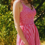 Giselle All - Over Check Print Smocked Maxi Dress - MTT Collective