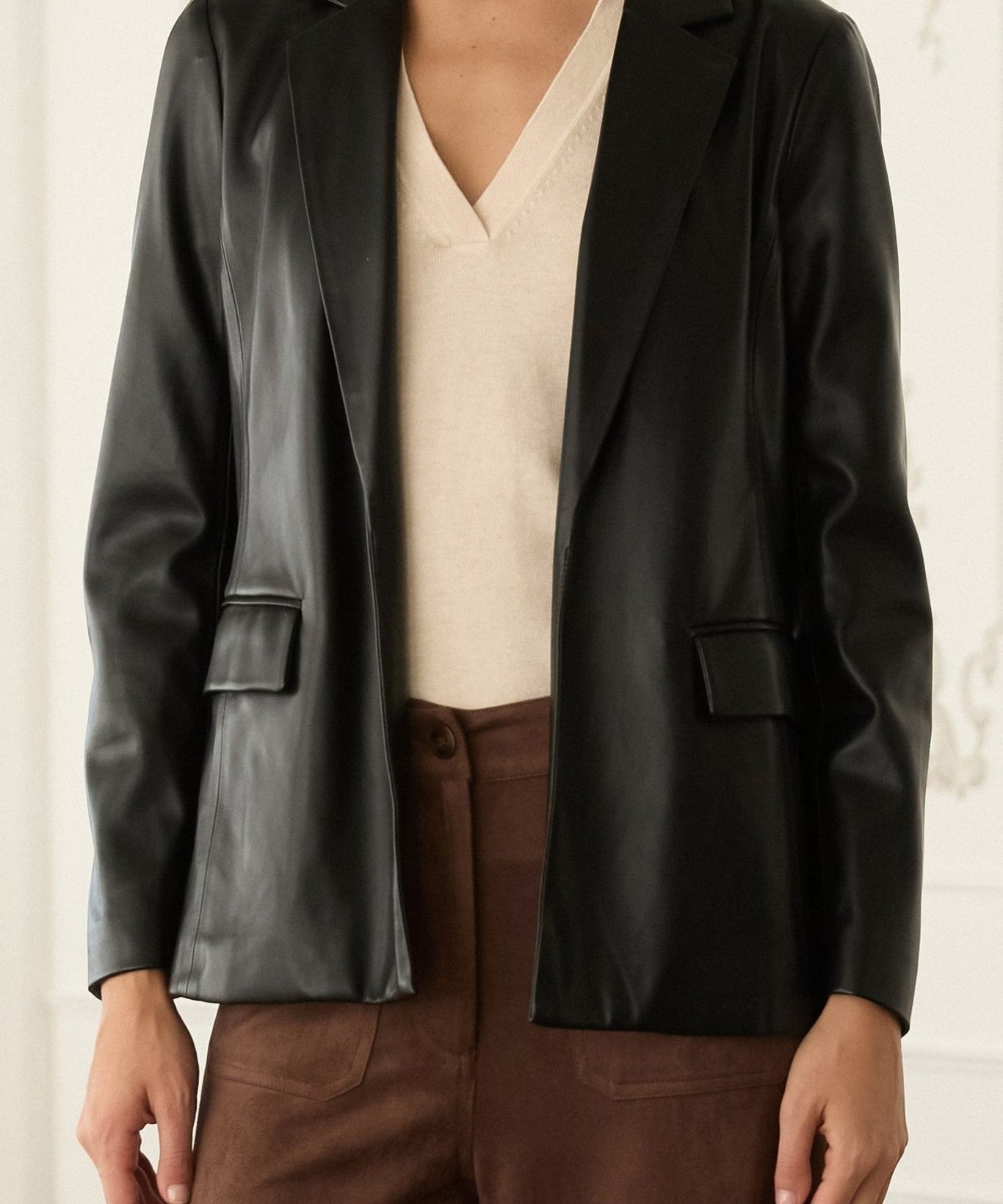 Gracelyn Faux Leather Blazer - MTT Collective