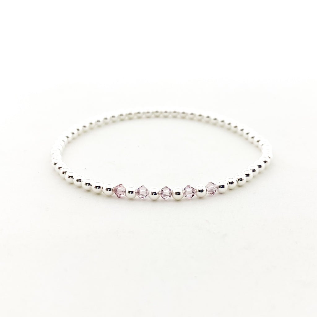 Gracie Beaded Birthstone Accented Bracelet | 3mm - MTT Collective