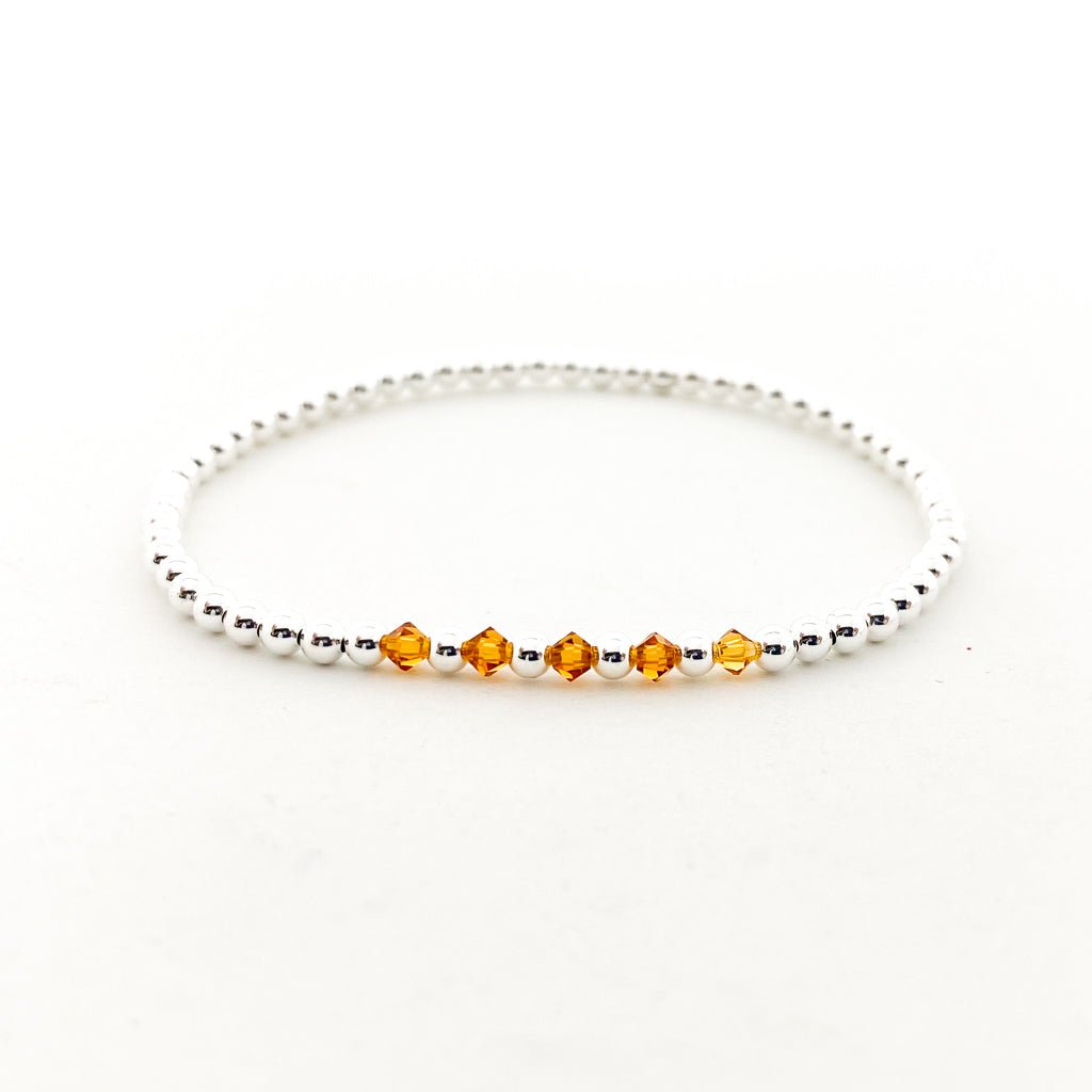 Gracie Beaded Birthstone Accented Bracelet | 3mm - MTT Collective