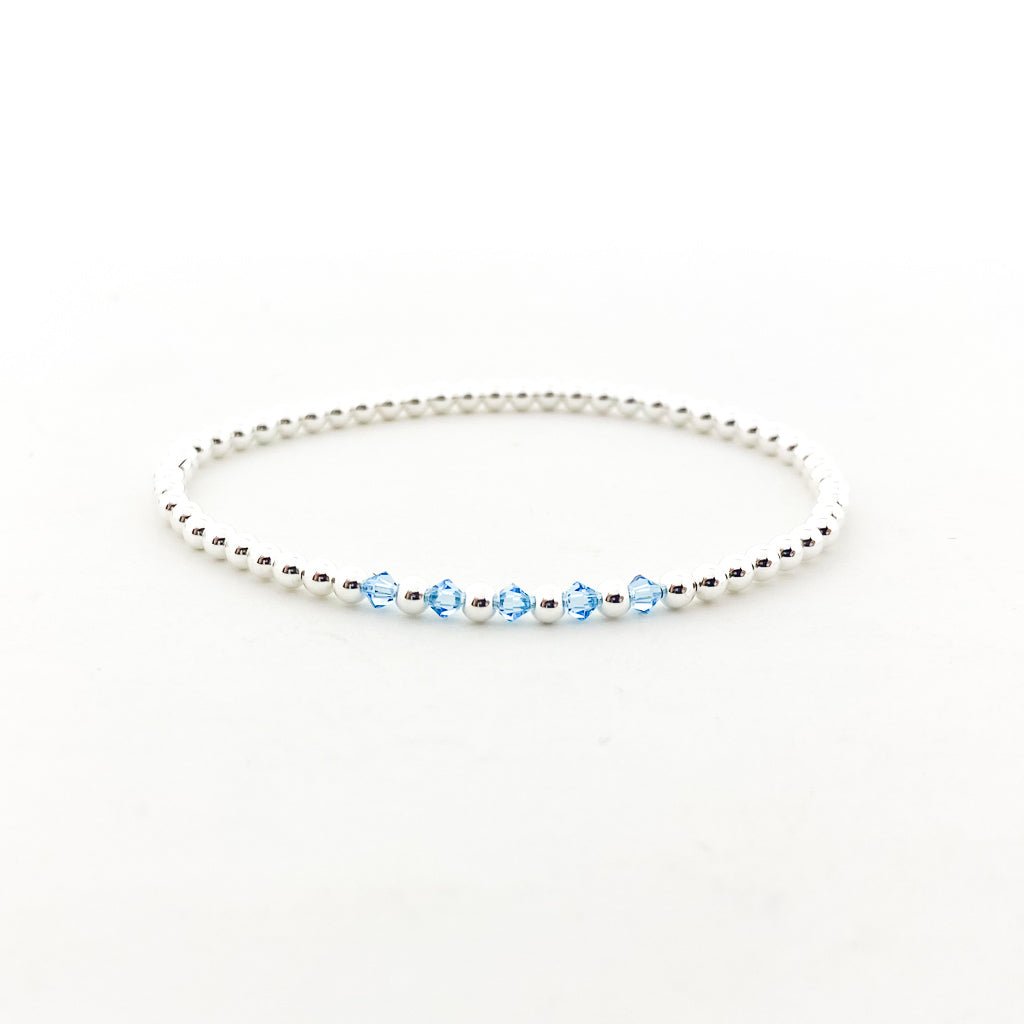 Gracie Beaded Birthstone Accented Bracelet | 3mm - MTT Collective