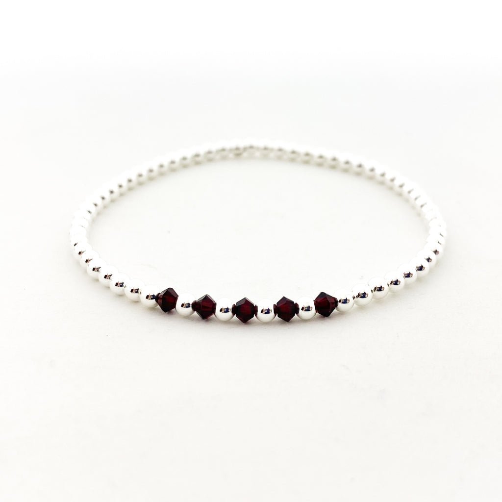 Gracie Beaded Birthstone Accented Bracelet | 3mm - MTT Collective