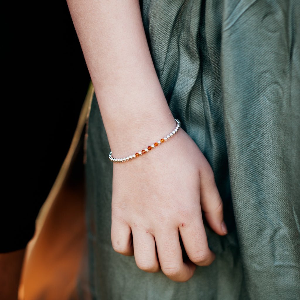 Gracie Beaded Birthstone Accented Kids Bracelet - MTT Collective