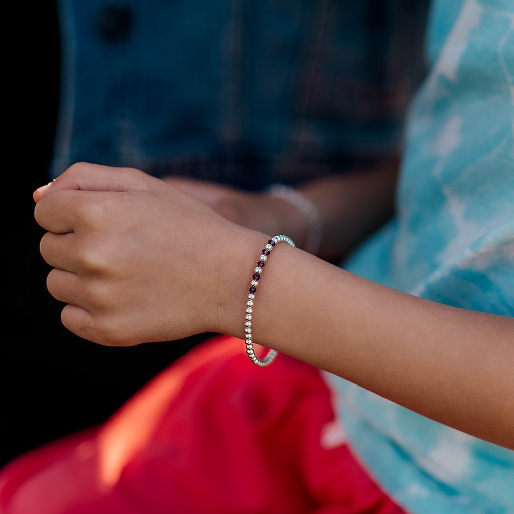 Gracie Beaded Birthstone Accented Kids Bracelet - MTT Collective