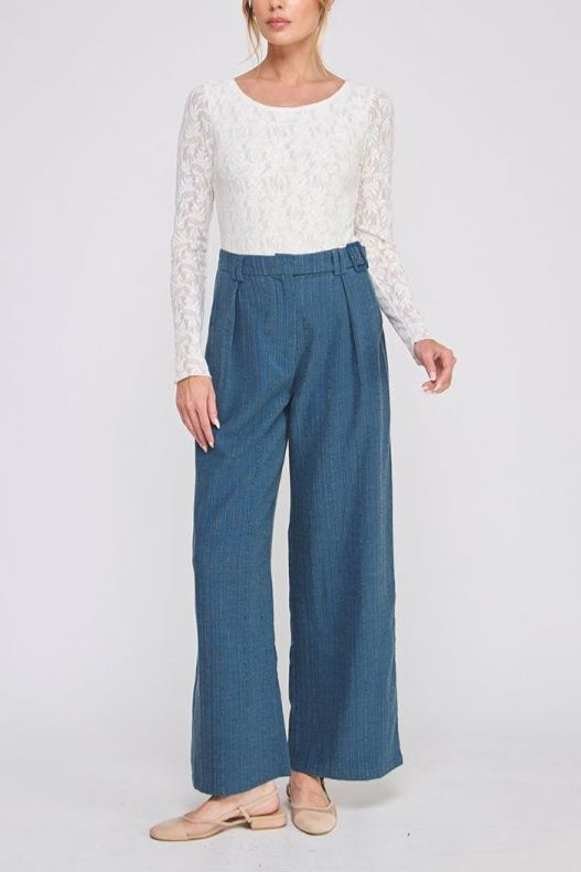 Hallie Denim Wide - Leg Trousers - MTT Collective