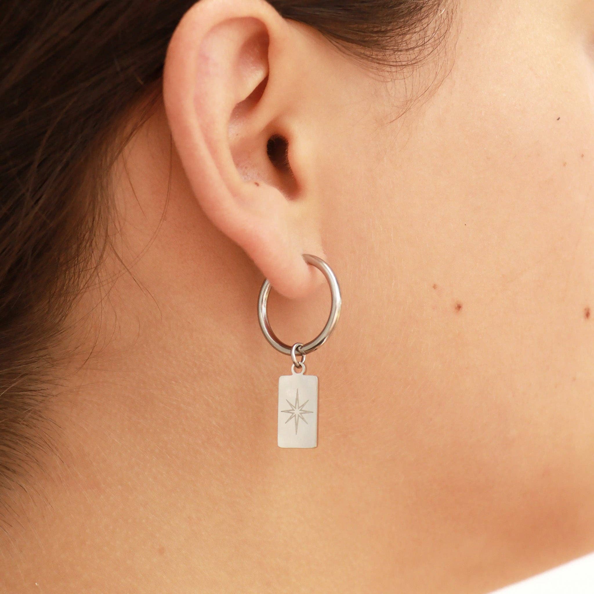 Hallie Star Pendant Hoop Earrings - MTT Collective