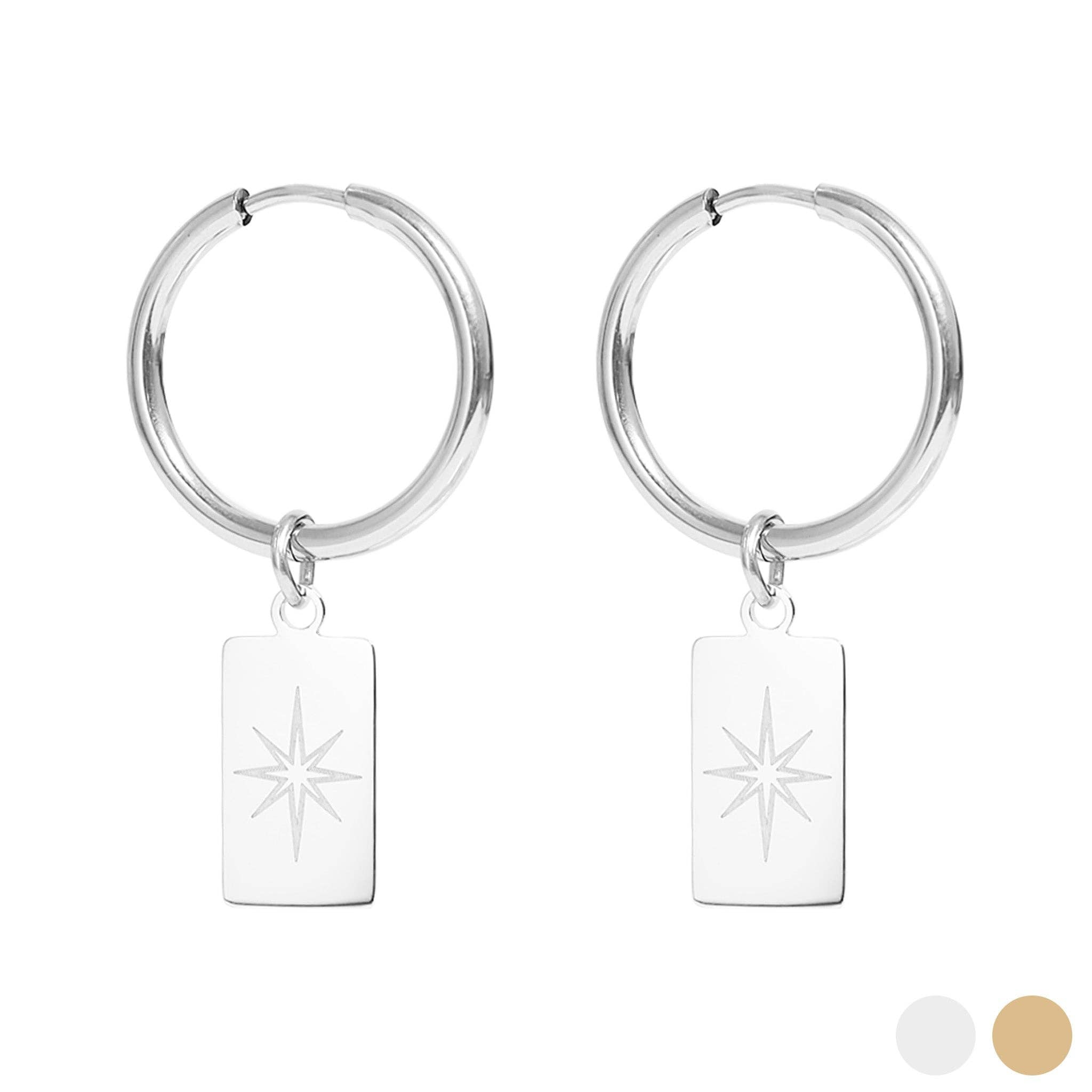 Hallie Star Pendant Hoop Earrings - MTT Collective