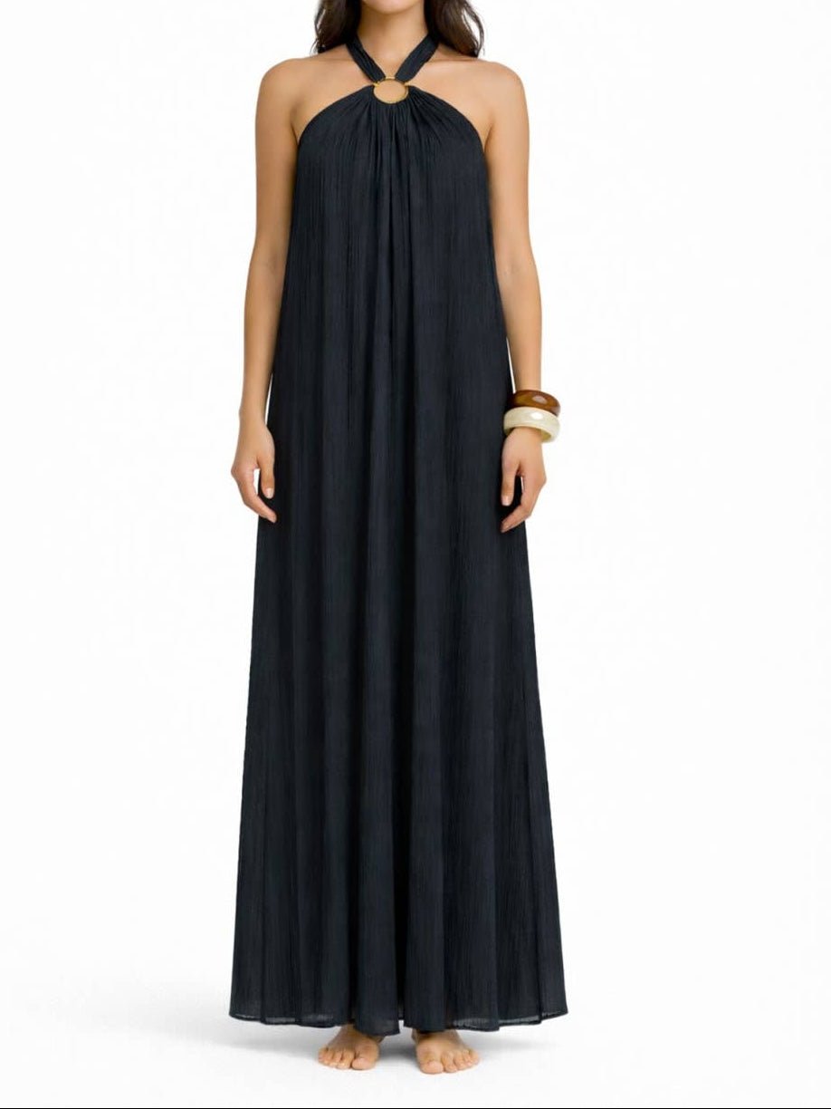 Halter O - Ring Detail Maxi Dress - MTT Collective