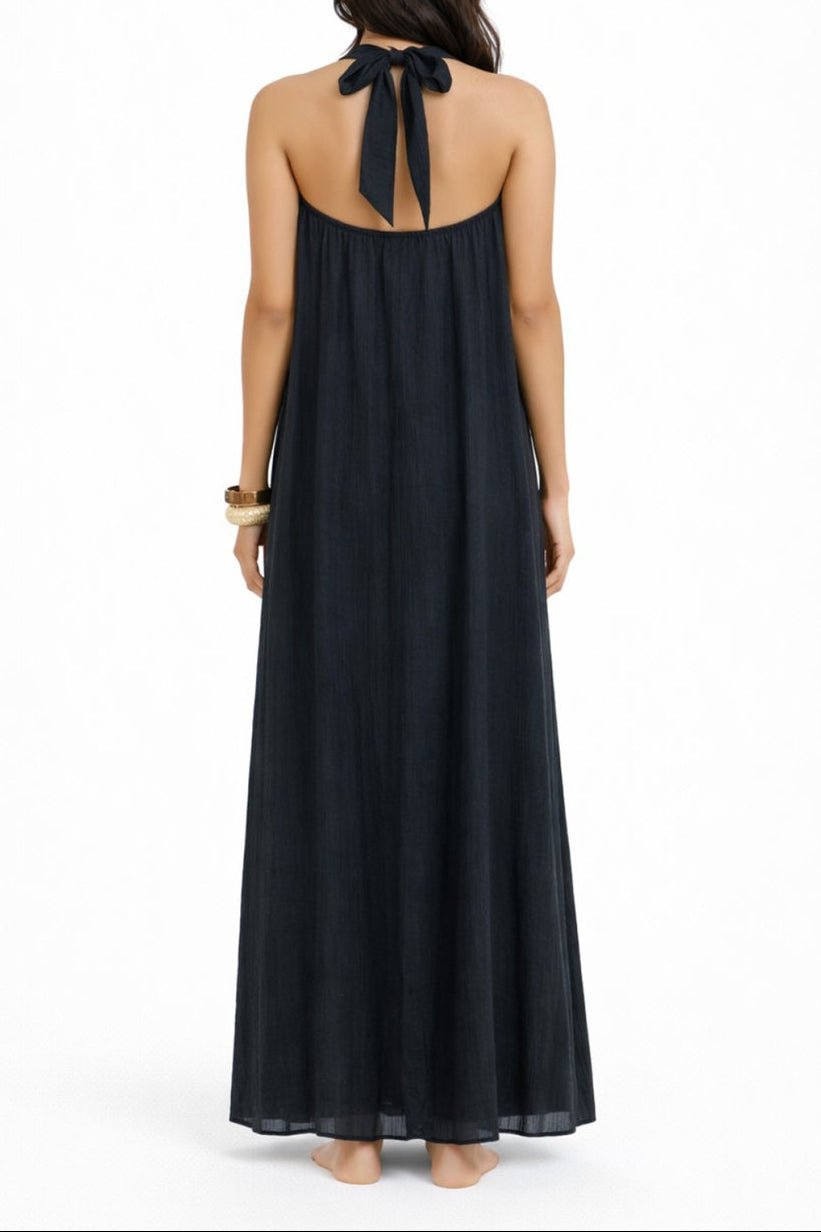 Halter O - Ring Detail Maxi Dress - MTT Collective
