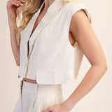 Harlee Cropped Flap Vest - MTT Collective