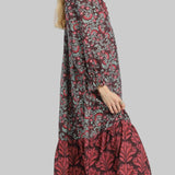 Harper Ruffle Mock Neck Midi Dress - MTT Collective