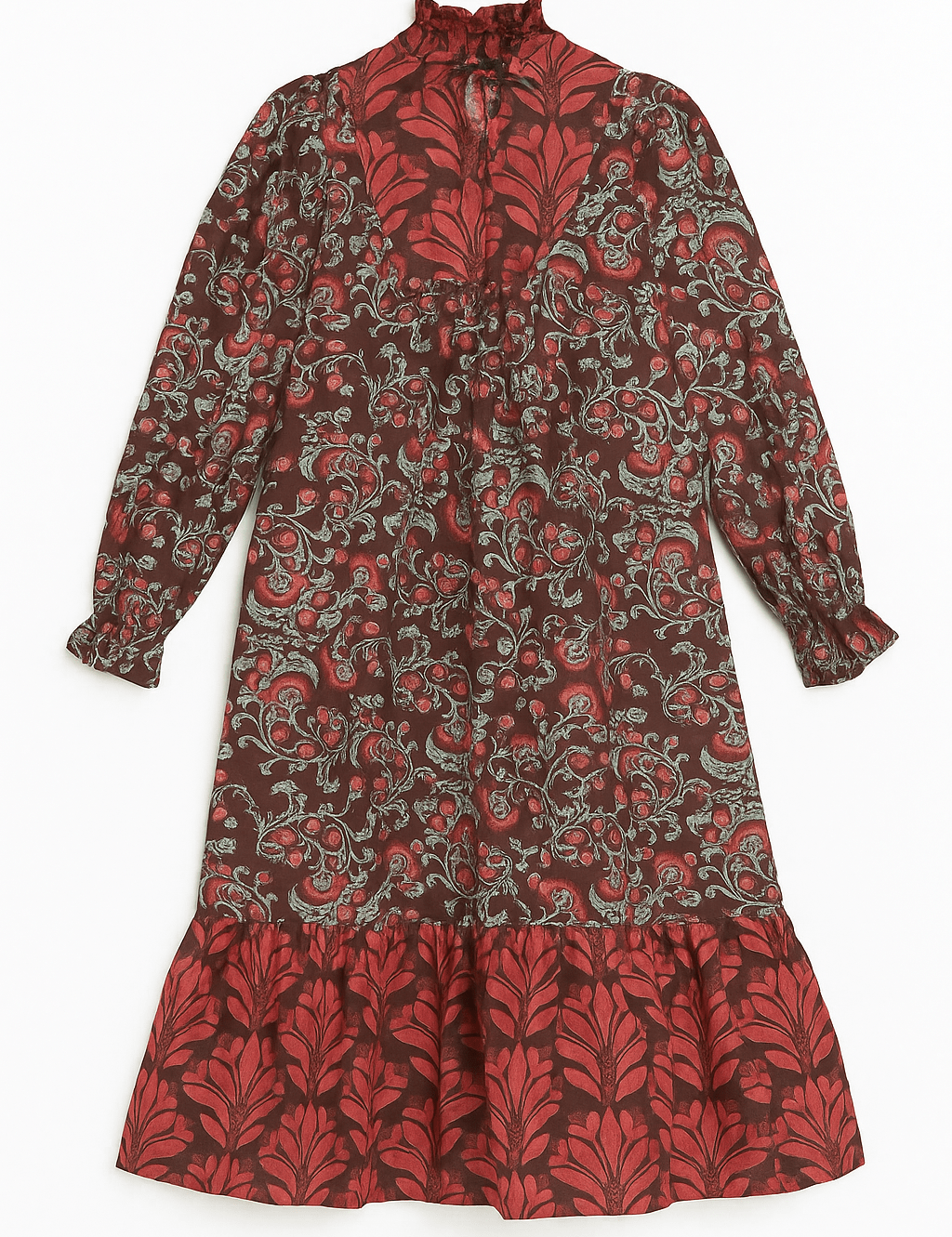 Harper Ruffle Mock Neck Midi Dress - MTT Collective