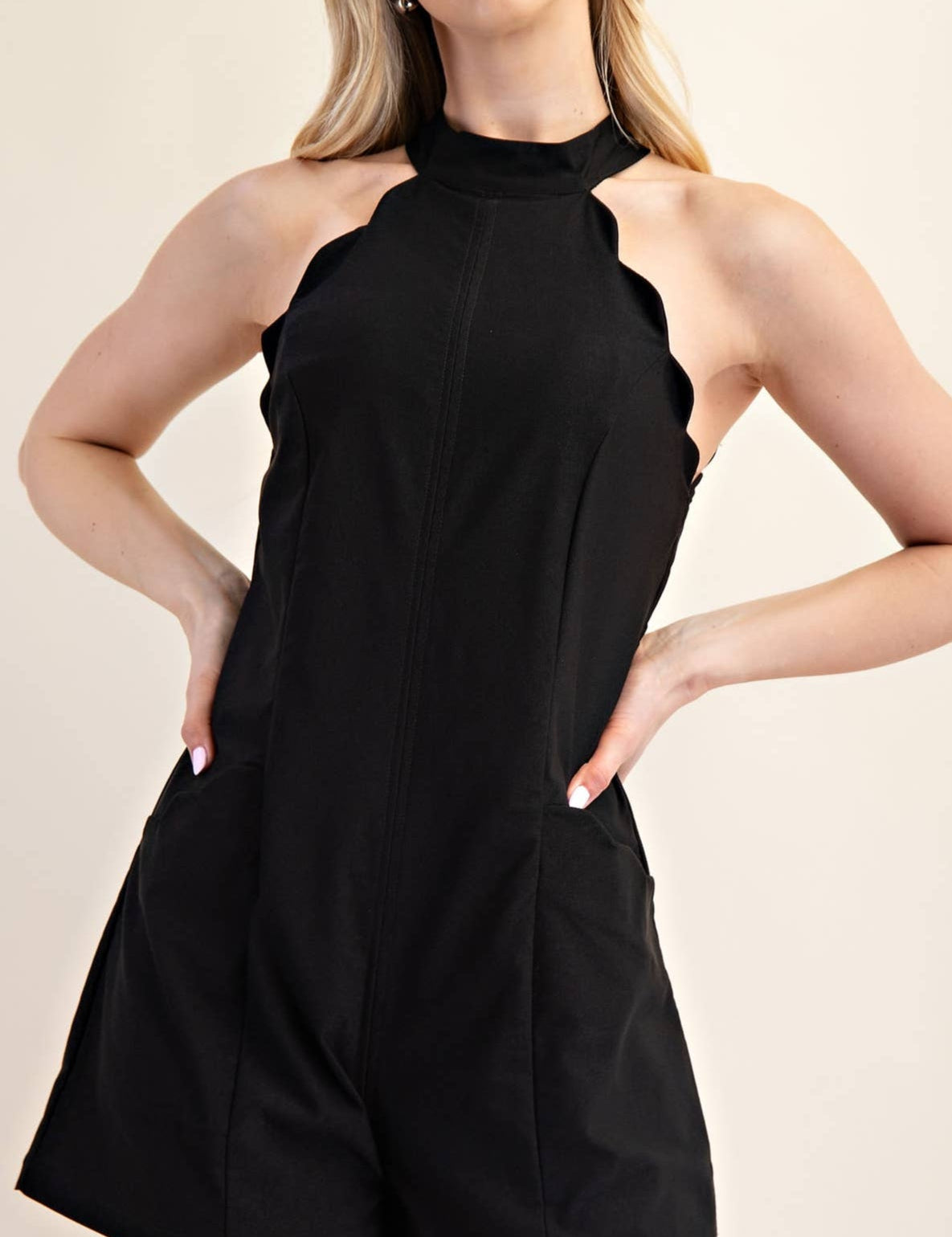 Hattie Scallop Halter Romper - MTT Collective