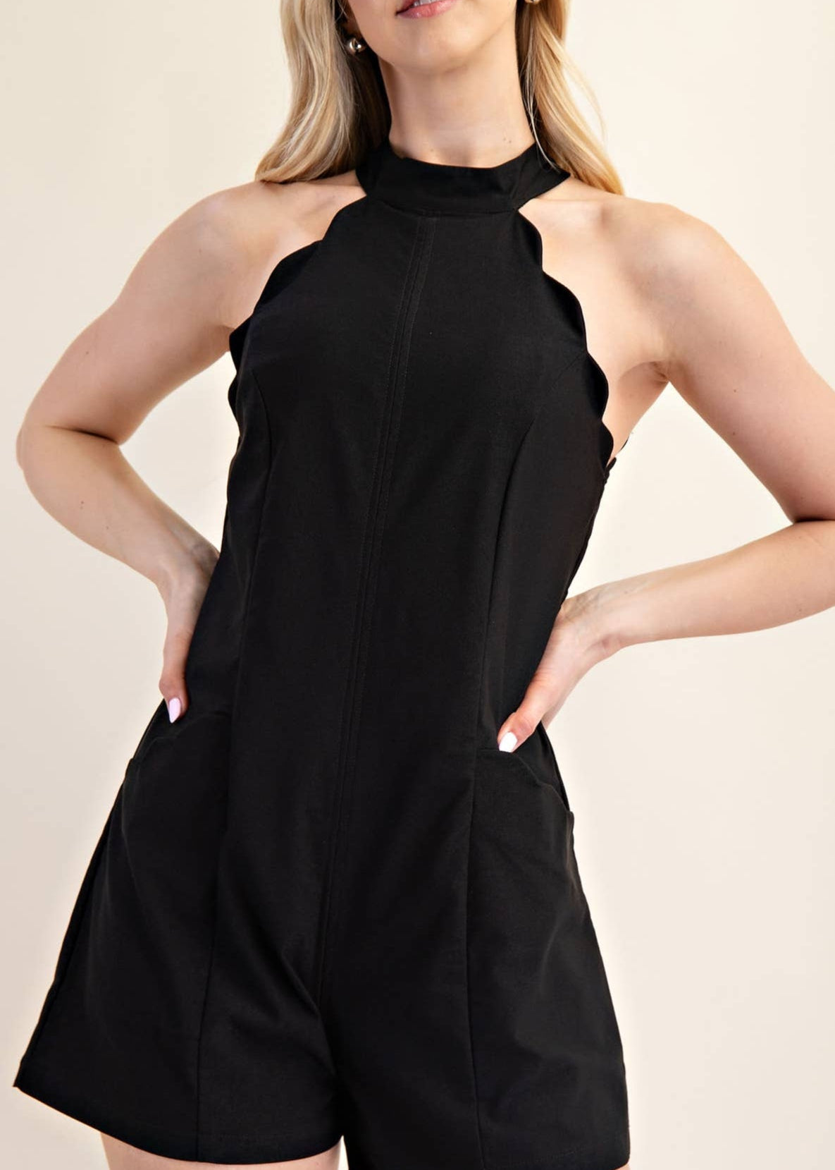 Hattie Scallop Halter Romper - MTT Collective