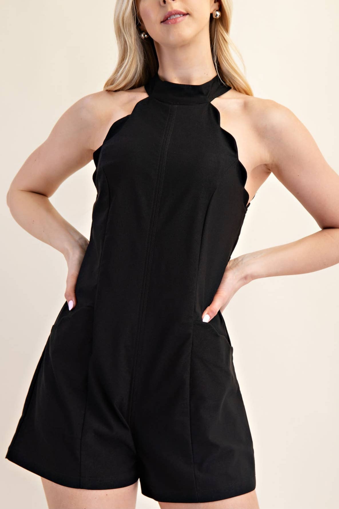 Hattie Scallop Halter Romper - MTT Collective