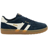 Gola Hawk Suede 86 Trainer - Navy/Off White/Gum - Side View