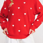 Heart Contrast Dolman Sweater - MTT Collective