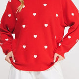 Heart Contrast Dolman Sweater - MTT Collective