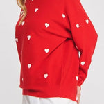 Heart Contrast Dolman Sweater - MTT Collective