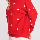 Heart Contrast Dolman Sweater - MTT Collective
