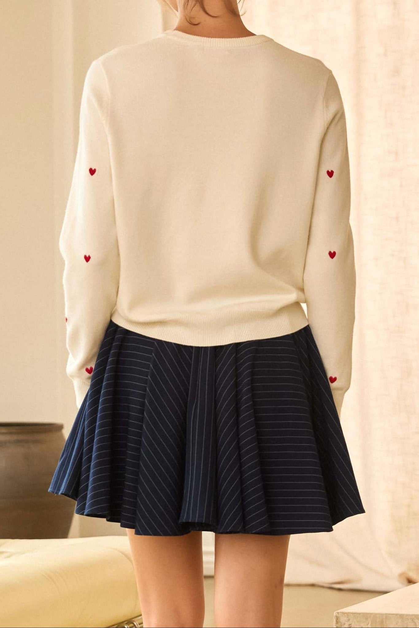 Heart Embroidery Sweater Top - MTT Collective