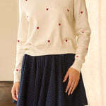 Heart Embroidery Sweater Top - MTT Collective