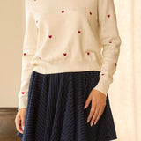 Heart Embroidery Sweater Top - MTT Collective