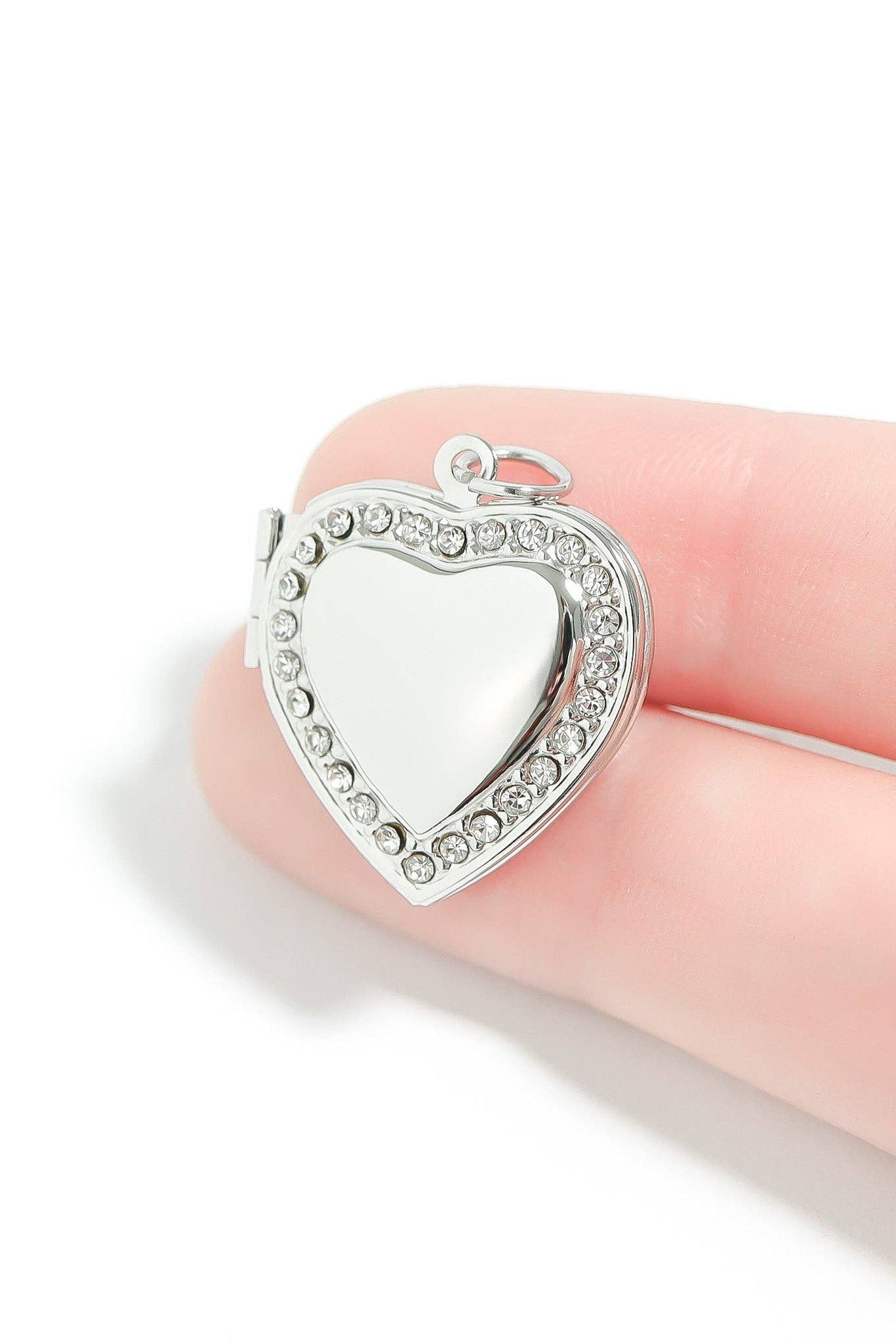 Heart Locket with Rhinestones - MTT Collective