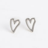 Heart Outline Stud Earrings - MTT Collective