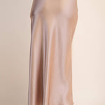 Helena Waist Elastic Band Midi Satin Skirt - MTT Collective