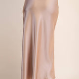 Helena Waist Elastic Band Midi Satin Skirt - MTT Collective