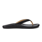 OluKai Honu leather beach sandal in Black