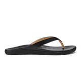 OluKai Honu leather beach sandal in Black