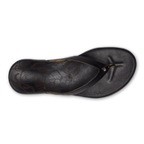 OluKai Honu leather beach sandal in Black