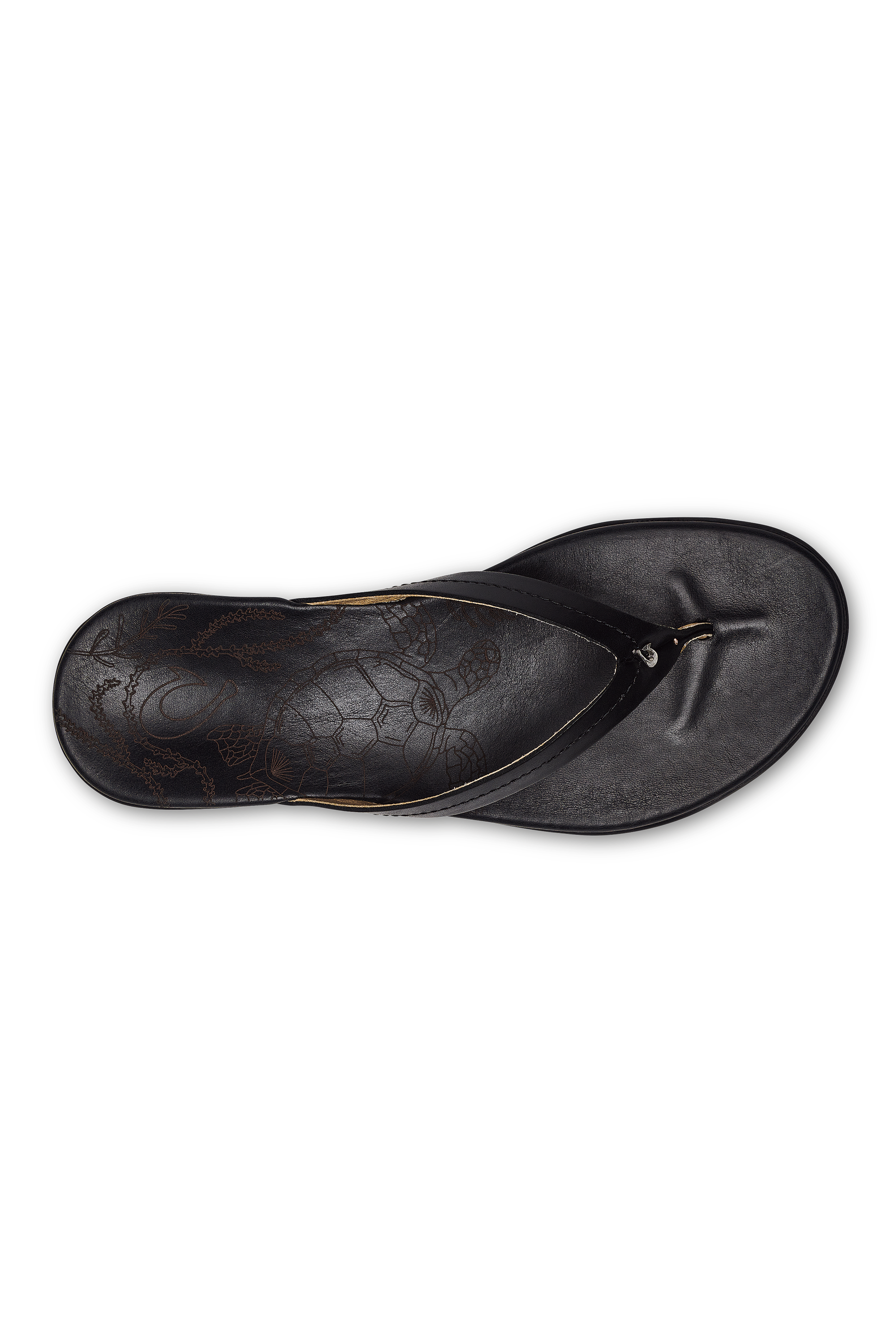 OluKai Honu leather beach sandal in Black