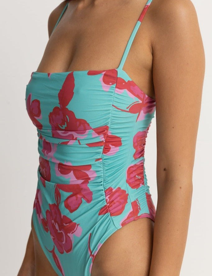 Inferna Floral Scrunched Side One Piece - MTT Collective