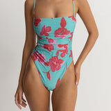 Inferna Floral Scrunched Side One Piece - MTT Collective