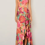 Isabella Floral Satin Maxi Dress - MTT Collective