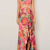 Isabella Floral Satin Maxi Dress - MTT Collective