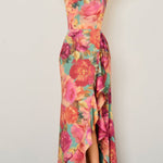 Isabella Floral Satin Maxi Dress - MTT Collective