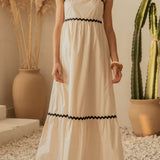 Isabella Ric Rac Trim Cotton Midi Dress - MTT Collective