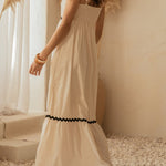 Isabella Ric Rac Trim Cotton Midi Dress - MTT Collective