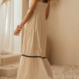 Isabella Ric Rac Trim Cotton Midi Dress - MTT Collective