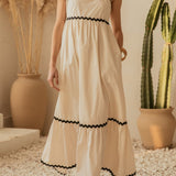 Isabella Ric Rac Trim Cotton Midi Dress - MTT Collective