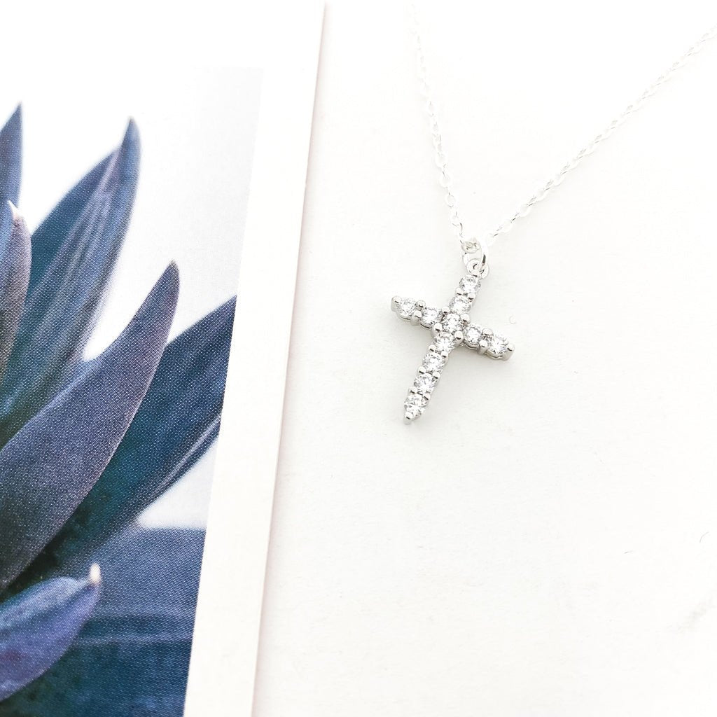 Isabelle Rhinestone Rugged Cross Necklace - MTT Collective