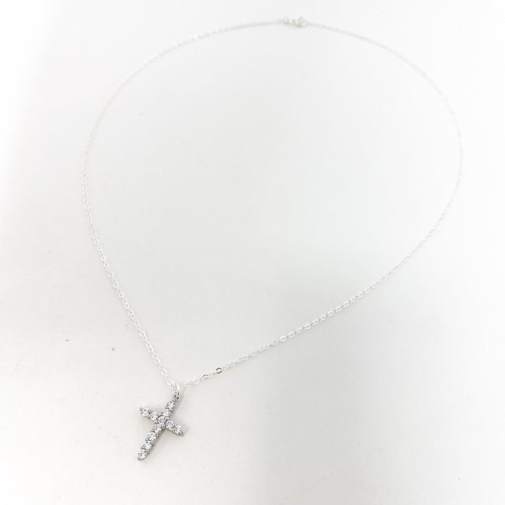 Isabelle Rhinestone Rugged Cross Necklace - MTT Collective