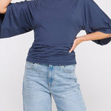 Isla Double Knit Angel Sleeve Cinch Top - MTT Collective