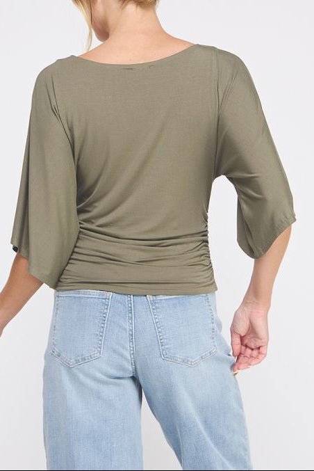 Isla Double Knit Angel Sleeve Cinch Top - MTT Collective