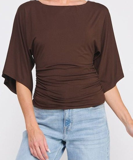 Isla Double Knit Angel Sleeve Cinch Top - MTT Collective